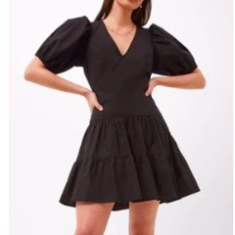 French Connection Birch Poplin Puff Sleeve Mini Dress SIze US 0